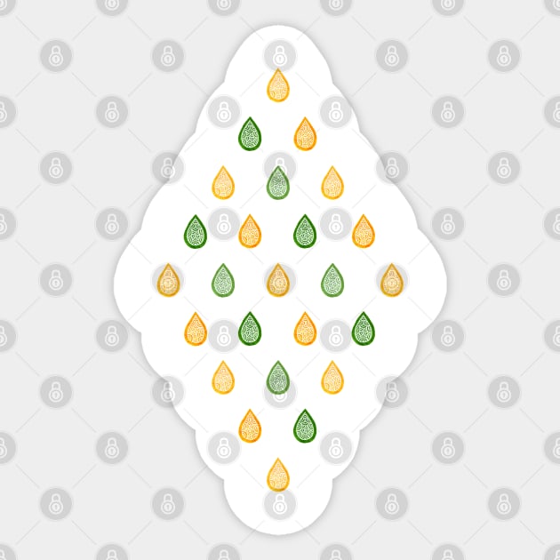 Yellow and green raindrops Sticker by Savousepate